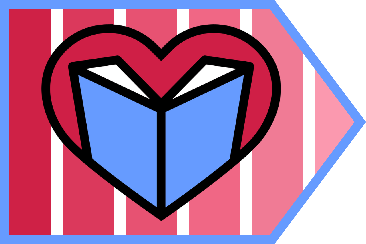 Illustration of an open book and heart.