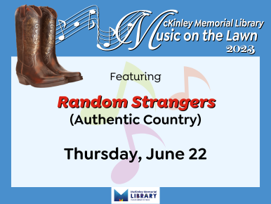 Music on the Lawn 2023. Featuring Random Strangers (Authentic Country). Thursday, June 22.