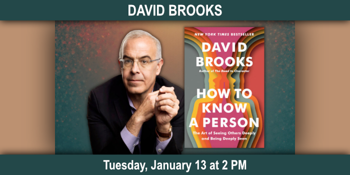 David Brooks, Tuesday, January 13 at 2 PM