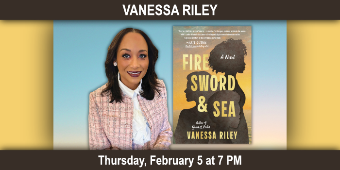 Vanessa Riley, Thursday, February 5 at 7 PM
