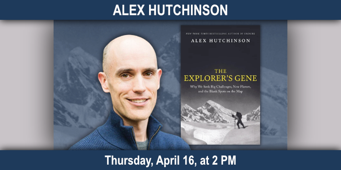Alex Hutchinson, Thursday, April 16 at 2 PM