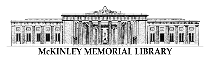 Sketch of McKinley Memorial Library facade.